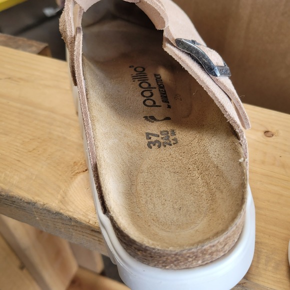Birkenstock Papilio Sandals Womens US 6 EU37 Tan Slip On Mule Clogs - Picture 3 of 7